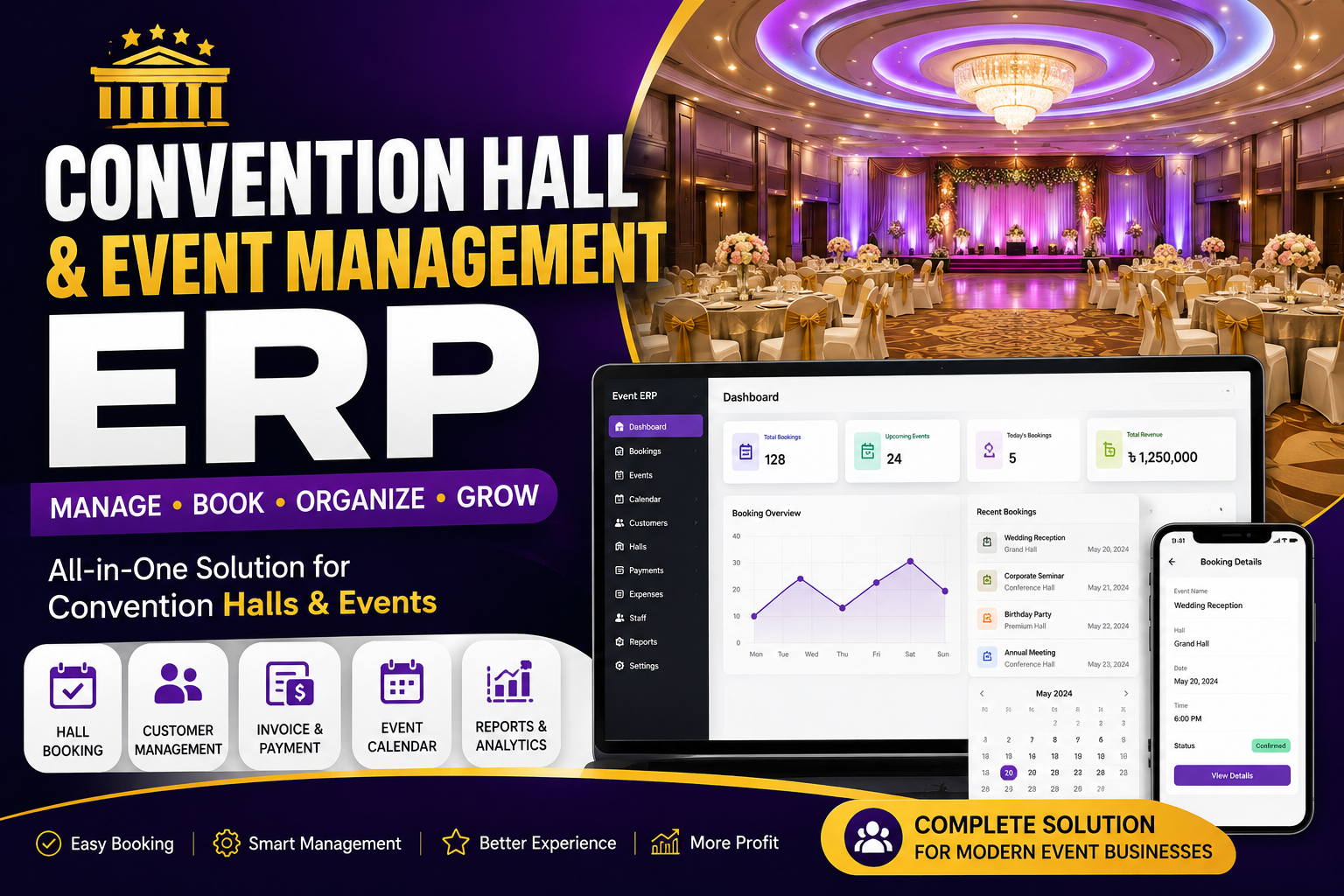 Convention Hall & Event Management ERP